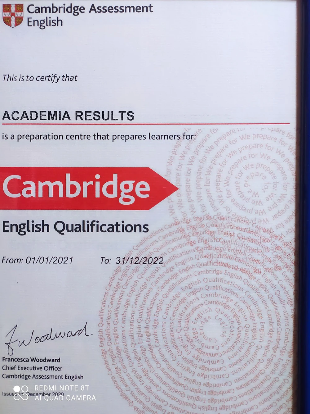 Academia RESULTS - SCHOOL OF ENGLISH